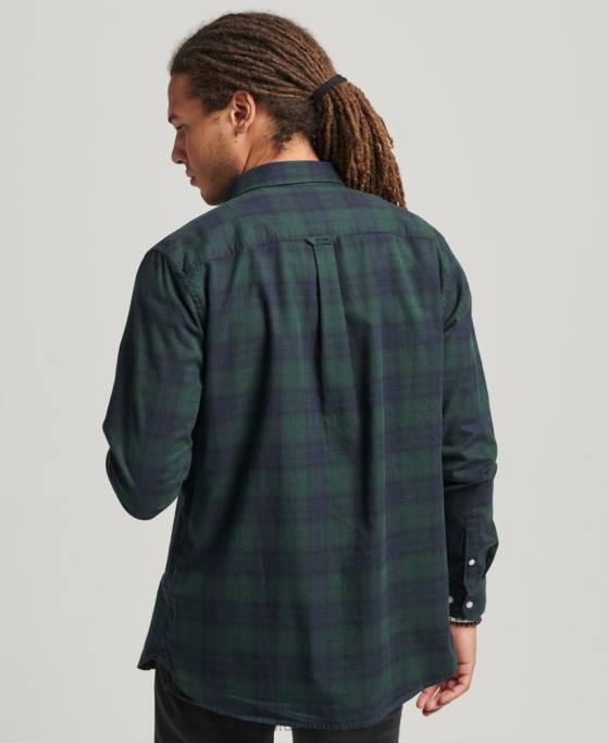 Superdry cămașă clasică cu nasturi de la Londra din bumbac organic îmbrăcăminte verde bărbați JX0Z215