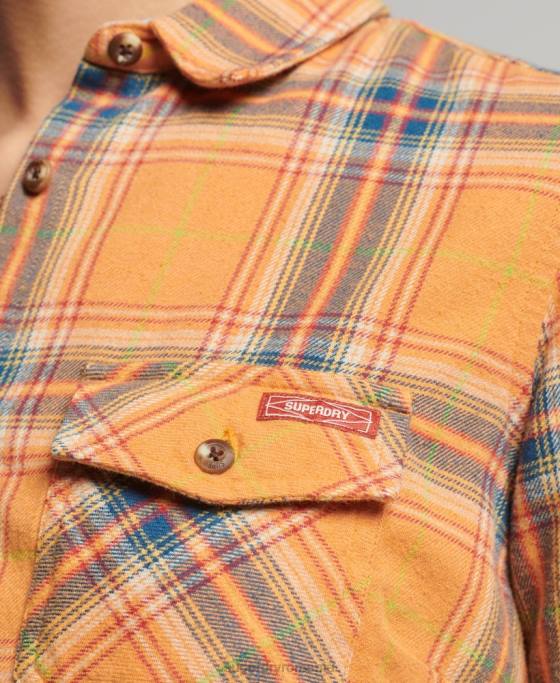 Superdry cămașă clasică de lumberjack din bumbac organic îmbrăcăminte galben femei JX0Z3033