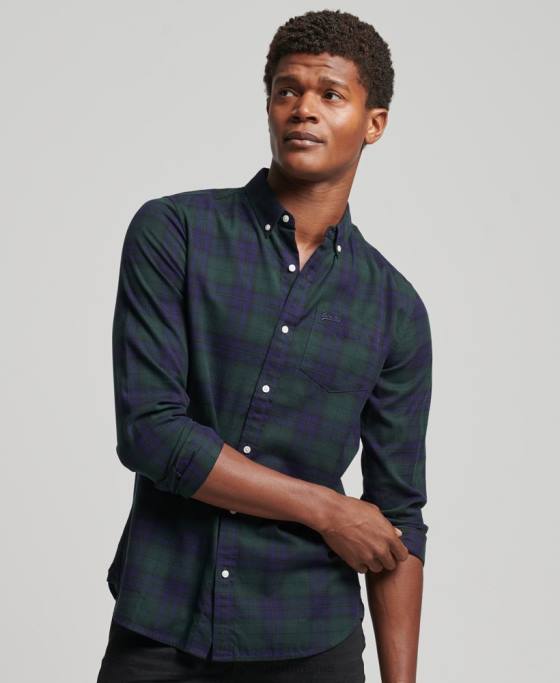 Superdry cămașă clasică londoneză cu nasturi îmbrăcăminte verde bărbați JX0Z164