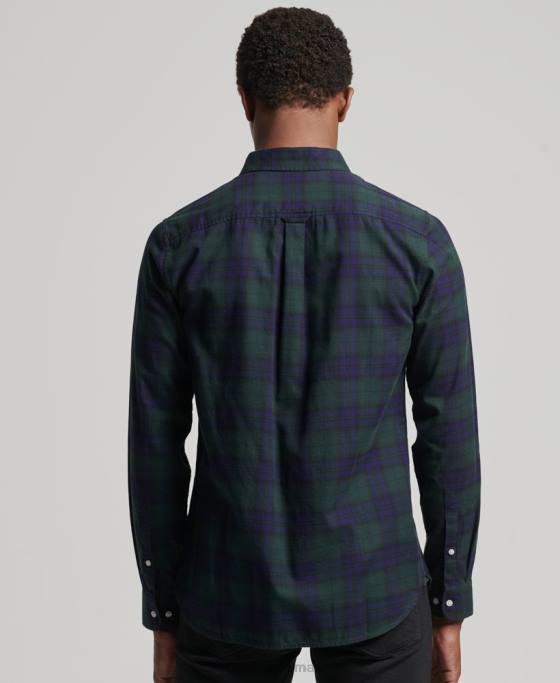 Superdry cămașă clasică londoneză cu nasturi îmbrăcăminte verde bărbați JX0Z164
