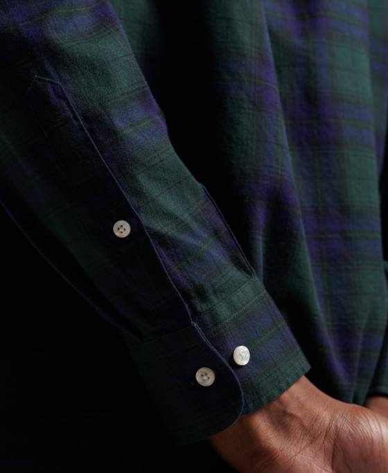 Superdry cămașă clasică londoneză cu nasturi îmbrăcăminte verde bărbați JX0Z164