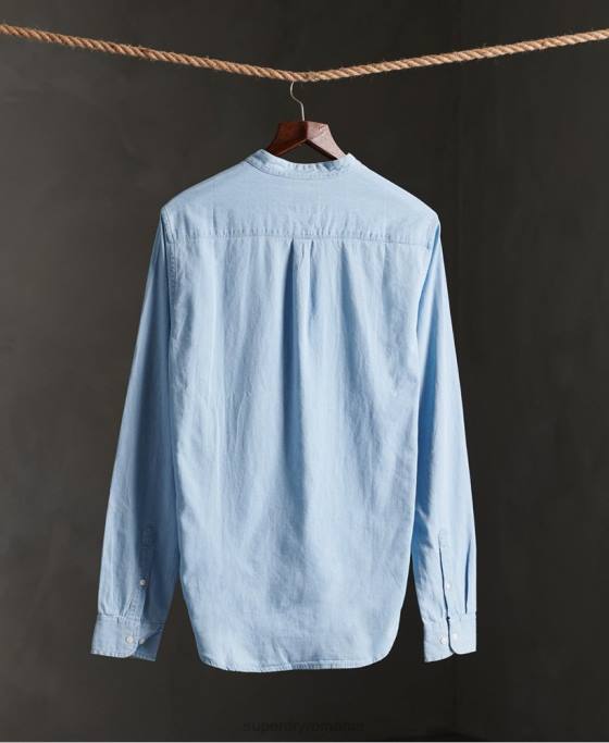 Superdry cămașă clasică twill lite bunicul îmbrăcăminte albastru bărbați JX0Z242