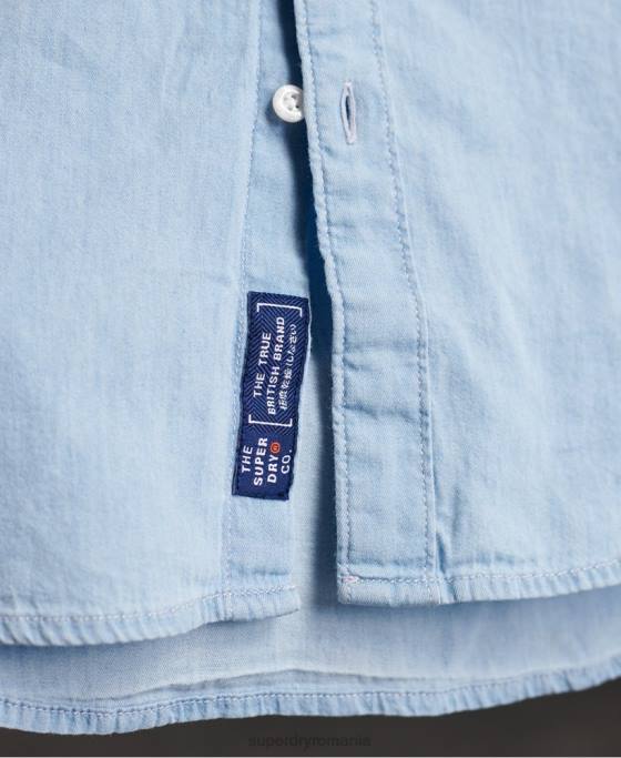 Superdry cămașă clasică twill lite bunicul îmbrăcăminte albastru bărbați JX0Z242