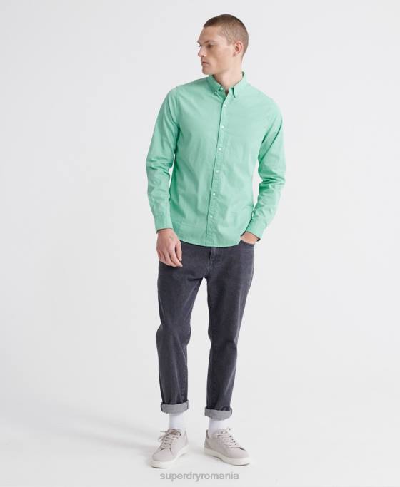 Superdry cămașă clasică twill lite cu mânecă lungă îmbrăcăminte verde bărbați JX0Z243