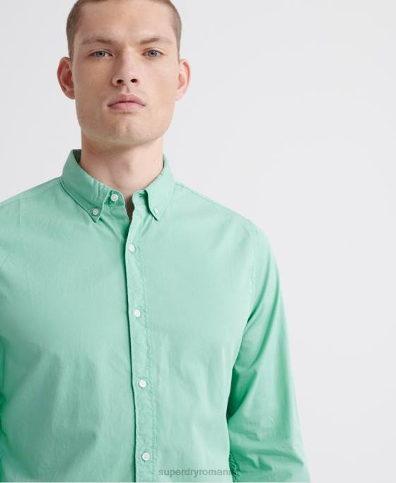 Superdry cămașă clasică twill lite cu mânecă lungă îmbrăcăminte verde bărbați JX0Z243