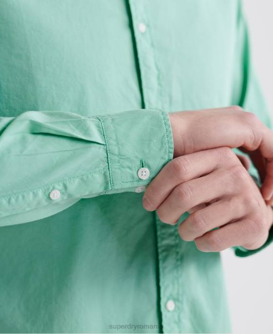 Superdry cămașă clasică twill lite cu mânecă lungă îmbrăcăminte verde bărbați JX0Z243