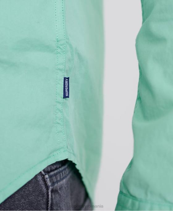 Superdry cămașă clasică twill lite cu mânecă lungă îmbrăcăminte verde bărbați JX0Z243