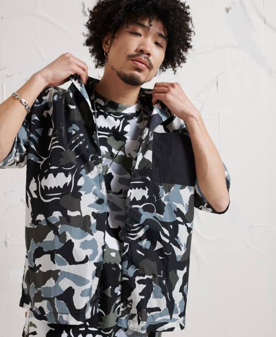 Superdry cămașă cu distopie energetică îmbrăcăminte multi bărbați JX0Z220