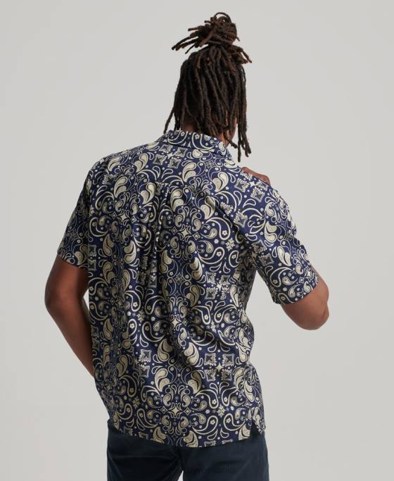 Superdry cămașă cu guler deschis îmbrăcăminte marina bărbați JX0Z123