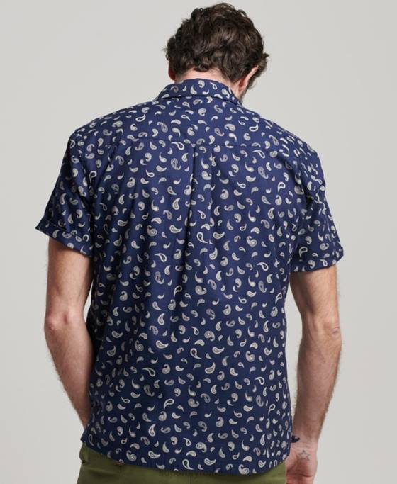 Superdry cămașă cu guler deschis îmbrăcăminte marina bărbați JX0Z130