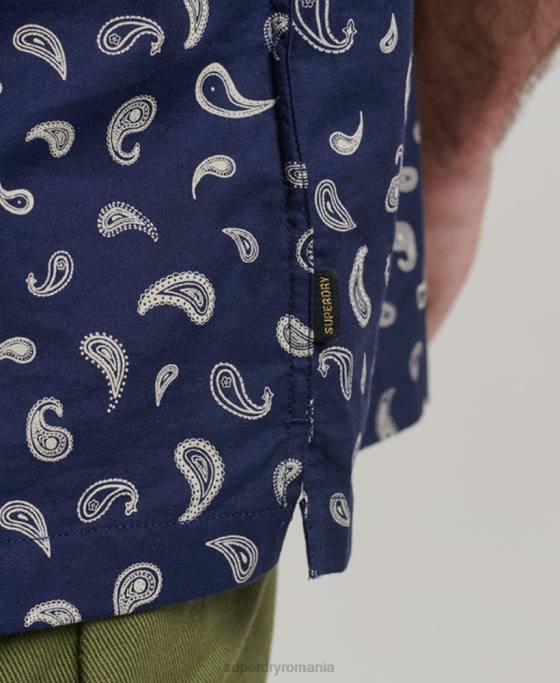 Superdry cămașă cu guler deschis îmbrăcăminte marina bărbați JX0Z130