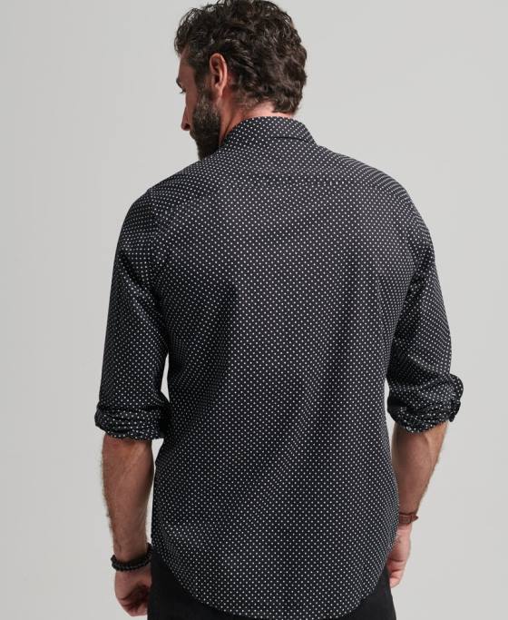 Superdry cămașă cu imprimeu peste tot îmbrăcăminte negru bărbați JX0Z230