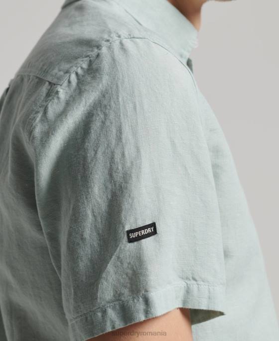 Superdry cămașă cu mânecă scurtă din bumbac organic îmbrăcăminte albastru bărbați JX0Z202