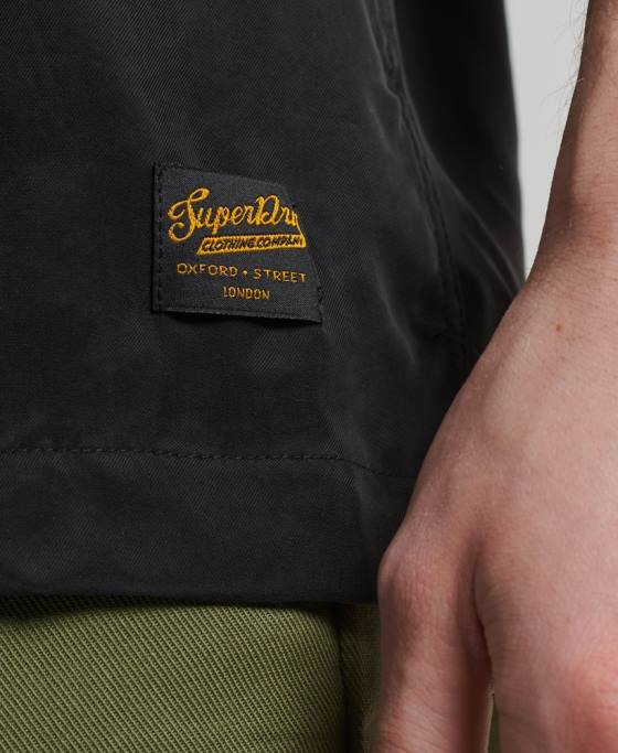 Superdry cămașă de bowling vintage cu mânecă scurtă îmbrăcăminte negru bărbați JX0Z172