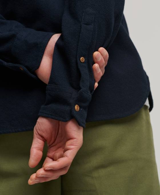 Superdry cămașă de flanel trailsman din bumbac organic îmbrăcăminte marina bărbați JX0Z179