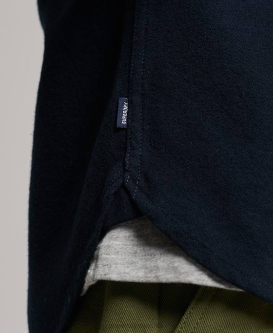 Superdry cămașă de flanel trailsman din bumbac organic îmbrăcăminte marina bărbați JX0Z179