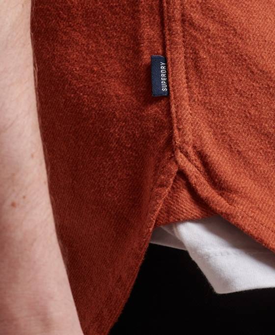 Superdry cămașă de flanel trailsman din bumbac organic îmbrăcăminte portocale bărbați JX0Z158