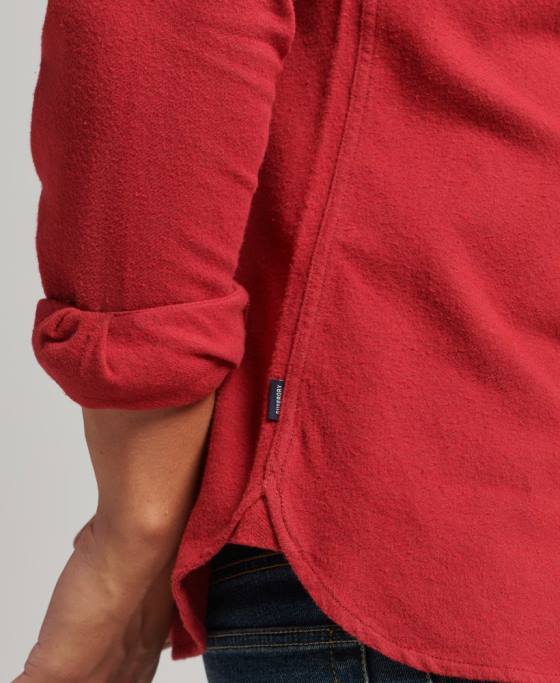 Superdry cămașă de flanel trailsman din bumbac organic îmbrăcăminte roșu bărbați JX0Z161