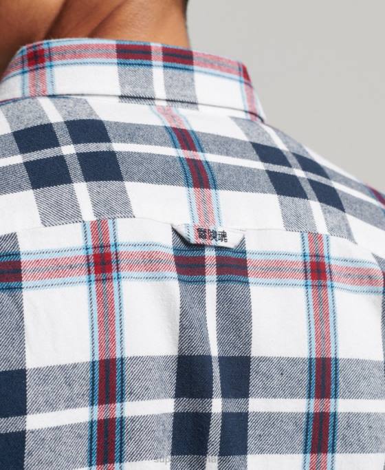 Superdry cămașă de lemn vintage din bumbac organic îmbrăcăminte alb bărbați JX0Z216