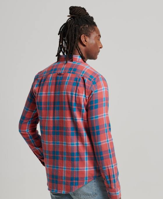 Superdry cămașă de lemn vintage din bumbac organic îmbrăcăminte roșu bărbați JX0Z176