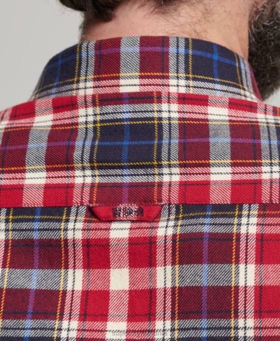 Superdry cămașă de lemn vintage din bumbac organic îmbrăcăminte roșu bărbați JX0Z204