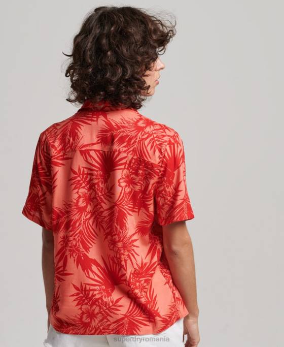 Superdry cămașă de stațiune de plajă îmbrăcăminte coral femei JX0Z2022