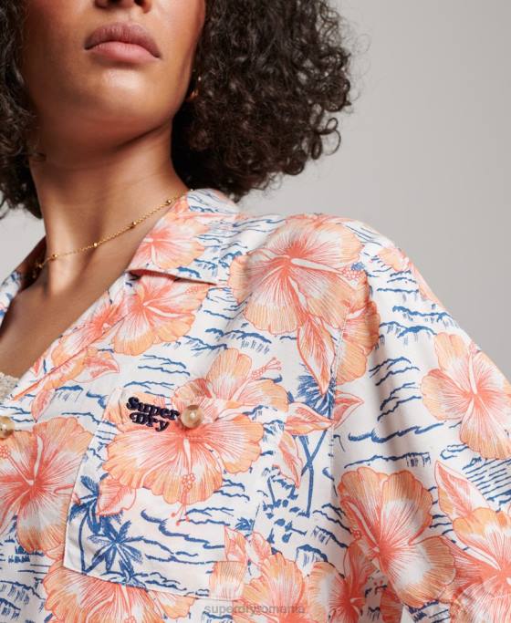 Superdry cămașă de stațiune de plajă îmbrăcăminte marina femei JX0Z2914