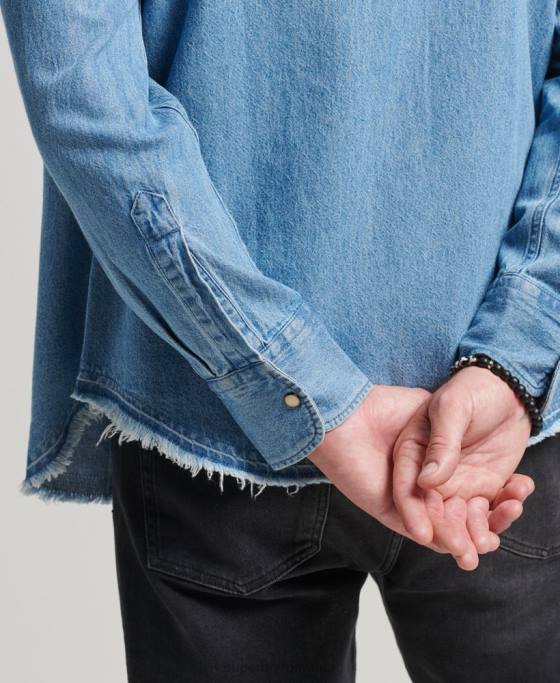 Superdry cămașă de înviere îmbrăcăminte albastru bărbați JX0Z219