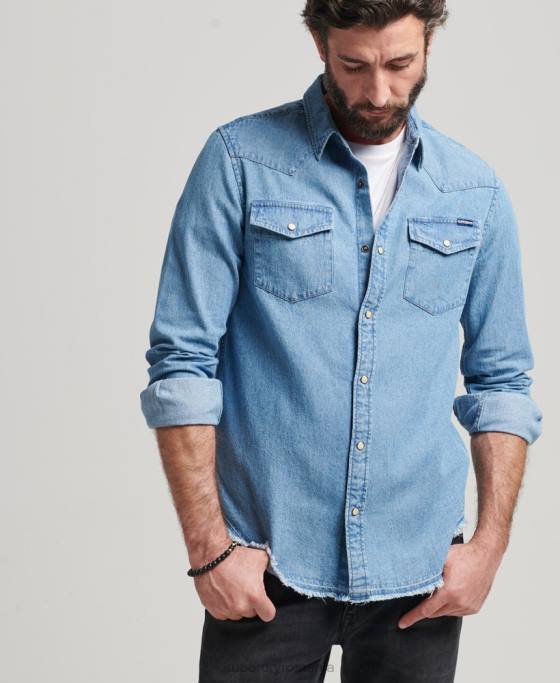 Superdry cămașă de înviere îmbrăcăminte albastru bărbați JX0Z219