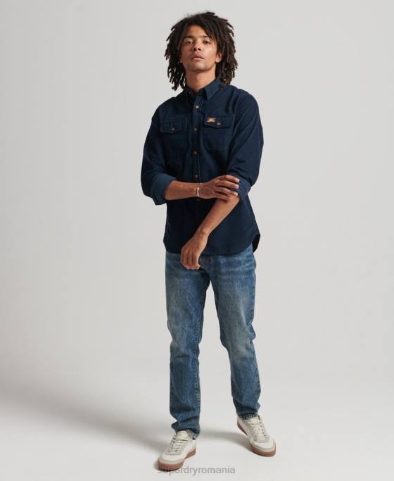 Superdry cămașă din șnur trailsman îmbrăcăminte marina bărbați JX0Z229