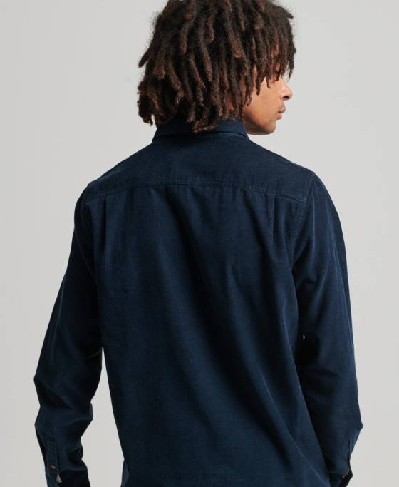 Superdry cămașă din șnur trailsman îmbrăcăminte marina bărbați JX0Z229