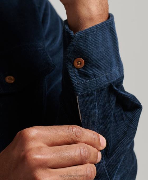 Superdry cămașă din șnur trailsman îmbrăcăminte marina bărbați JX0Z229