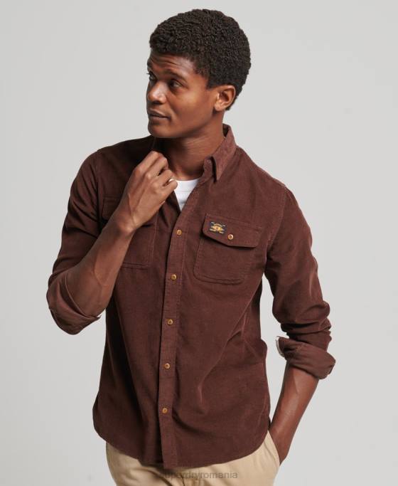 Superdry cămașă din șnur trailsman îmbrăcăminte maro bărbați JX0Z224