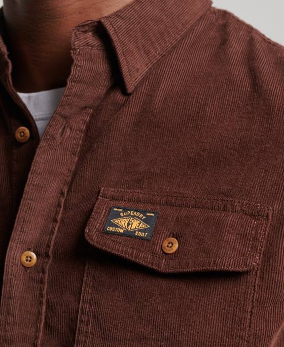 Superdry cămașă din șnur trailsman îmbrăcăminte maro bărbați JX0Z224