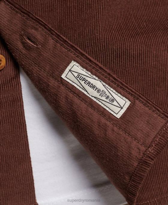 Superdry cămașă din șnur trailsman îmbrăcăminte maro bărbați JX0Z224