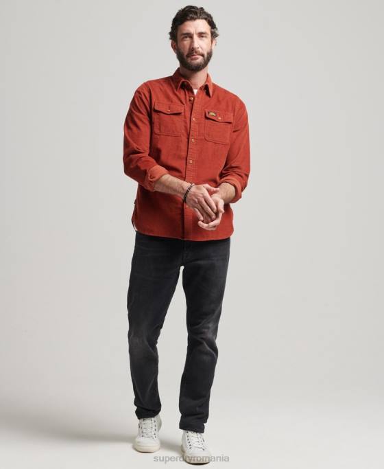 Superdry cămașă din șnur trailsman îmbrăcăminte maro bărbați JX0Z228