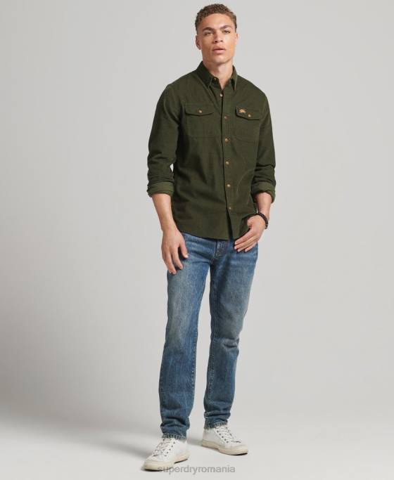 Superdry cămașă din șnur trailsman îmbrăcăminte verde bărbați JX0Z232