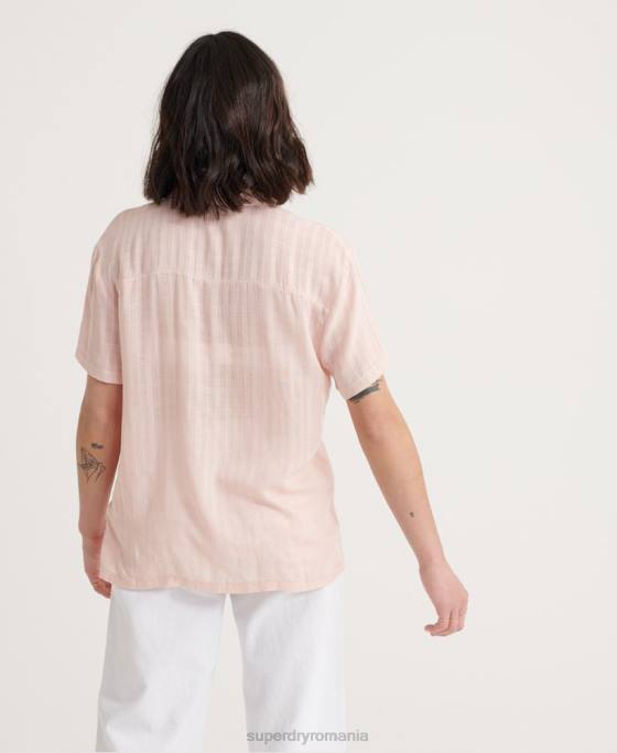 Superdry cămașă fleur resort îmbrăcăminte roz femei JX0Z3065