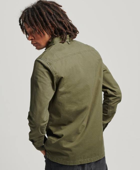 Superdry cămașă militară petice îmbrăcăminte kaki bărbați JX0Z154