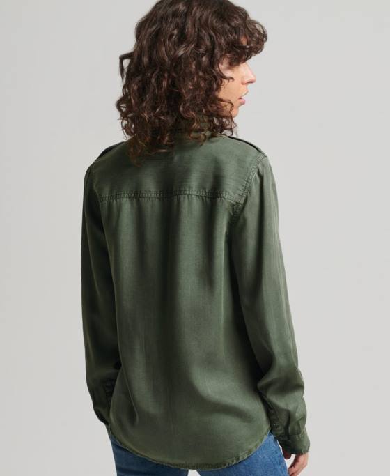 Superdry cămașă militară îmbrăcăminte verde femei JX0Z2884
