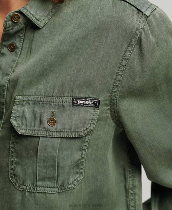Superdry cămașă militară îmbrăcăminte verde femei JX0Z2884