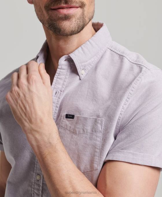 Superdry cămașă oxford cu mânecă scurtă îmbrăcăminte Violet bărbați JX0Z129