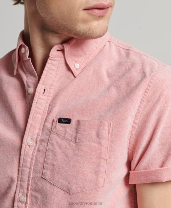 Superdry cămașă oxford cu mânecă scurtă îmbrăcăminte roșu bărbați JX0Z131