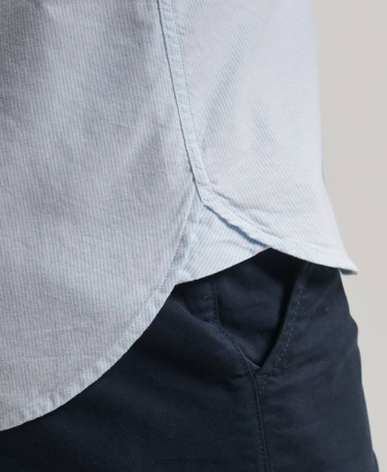 Superdry cămașă oxford spălată îmbrăcăminte albastru deschis bărbați JX0Z132