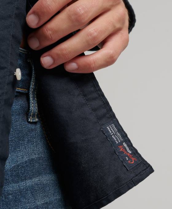 Superdry cămașă oxford spălată îmbrăcăminte marina bărbați JX0Z181