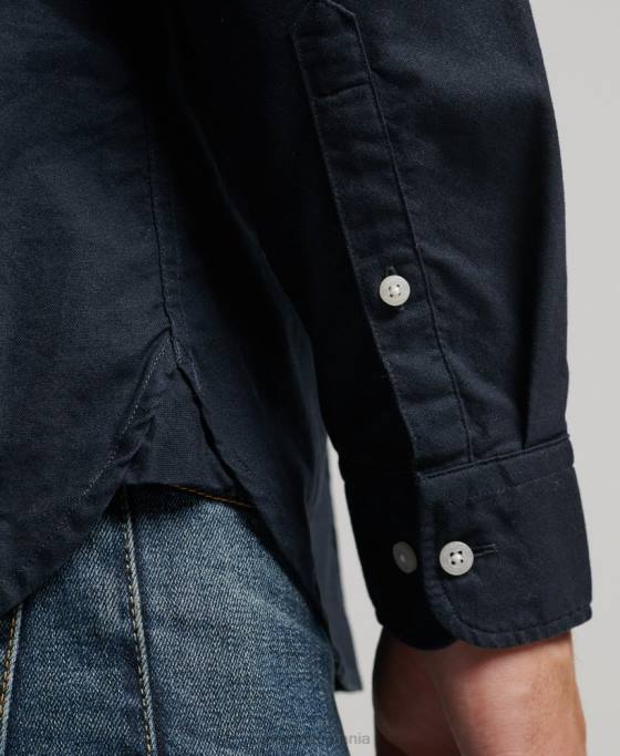 Superdry cămașă oxford spălată îmbrăcăminte marina bărbați JX0Z181