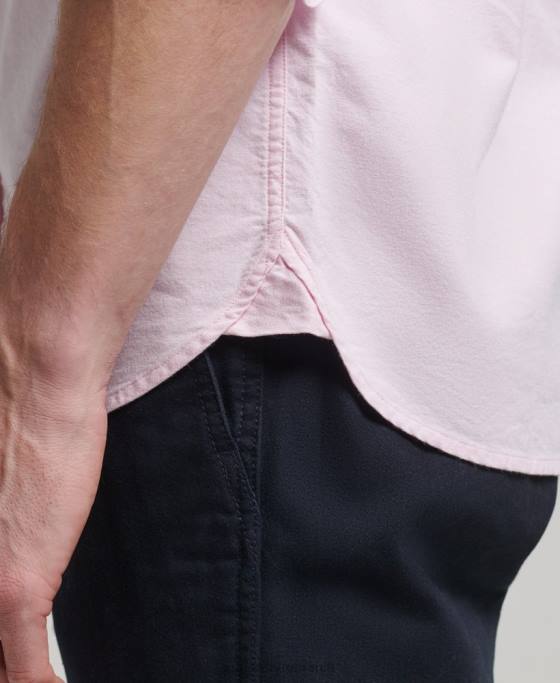 Superdry cămașă oxford spălată îmbrăcăminte roz bărbați JX0Z126