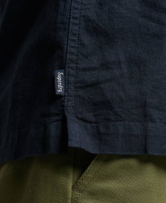 Superdry cămașă resort cu mânecă scurtă îmbrăcăminte marina bărbați JX0Z135