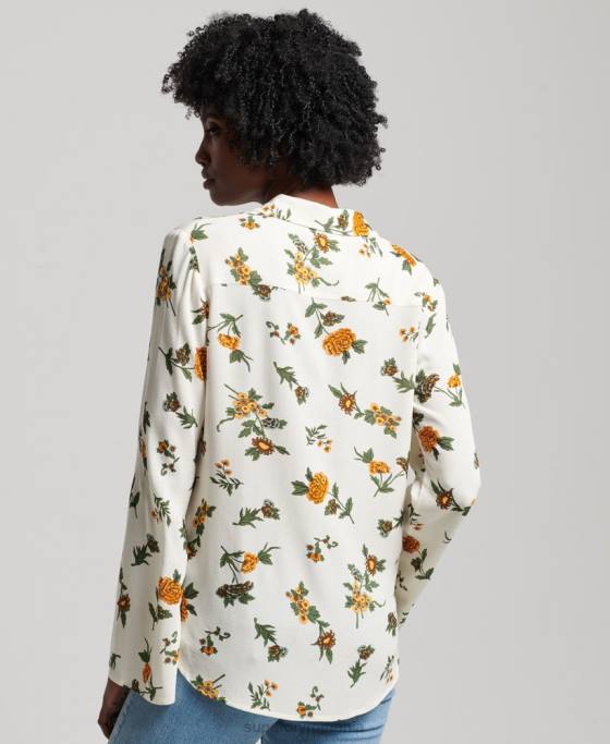 Superdry cămașă studios seventies îmbrăcăminte alb femei JX0Z2988