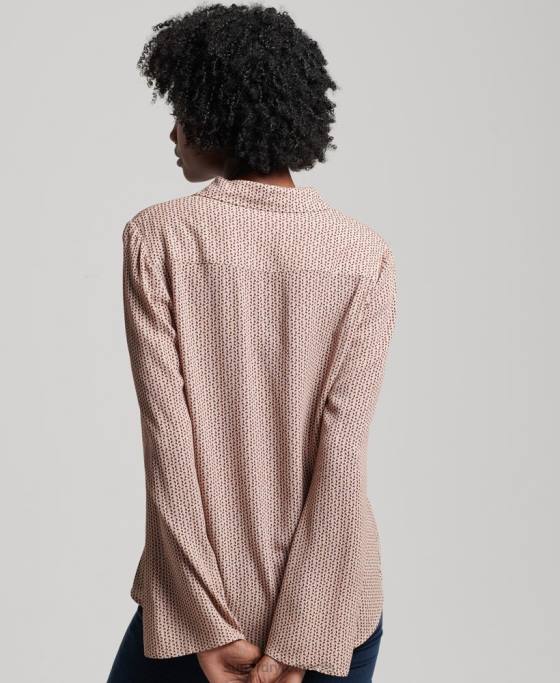Superdry cămașă studios seventies îmbrăcăminte bej femei JX0Z2955